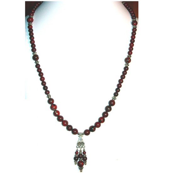 Brecciated Jasper and Sterling Silver Necklace