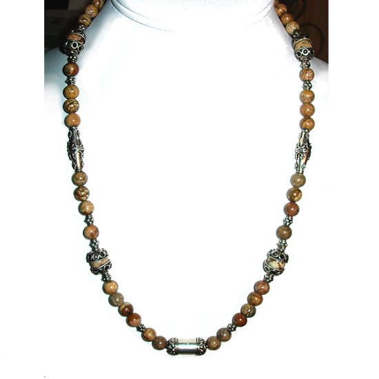 Picture Jasper & Sterling Silver Necklace
