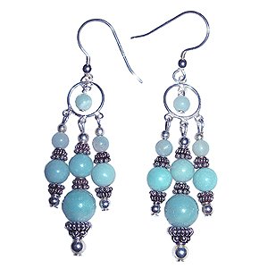 Amazonite and Sterling Silver Chandelier Earrings: