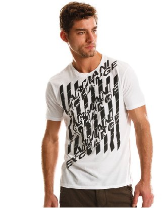 Armani Exchange Optic Logo T Shirt Tee White size LARGE