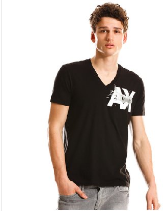 Armani Exchange Splash T Shirt Tee Black size LARGE
