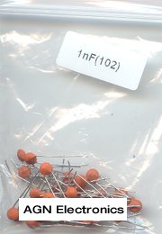 20pcs- 0.001uF (1nF, 102) Ceramic Capacitors 50V