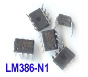5pcs - LM386 N1 1W Low Voltage Audio Power Amp. DIP-8