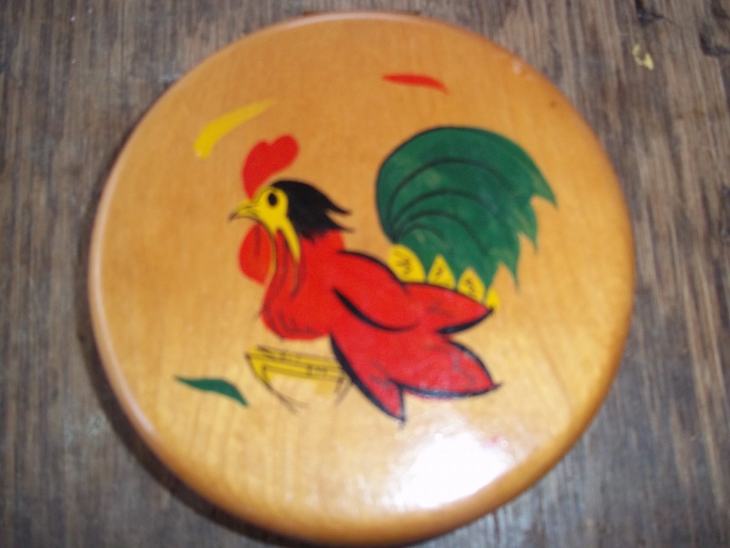 VINTAGE WOODEN ROOSTER BURGER PATTIE MAKER - PERFECT!