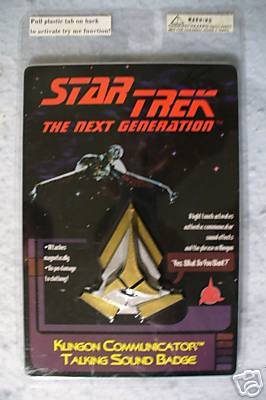 STAR TREK TNG Klingon Communicator Talking Badge MOC