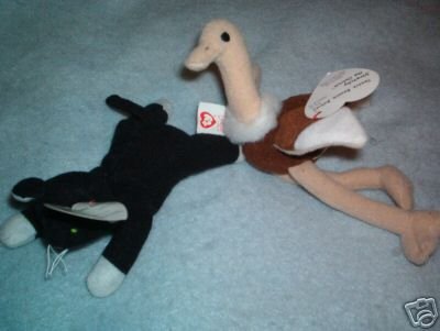 Ty Stretchy the Ostrich & Zip the Cat ~ Beanie Baby McD