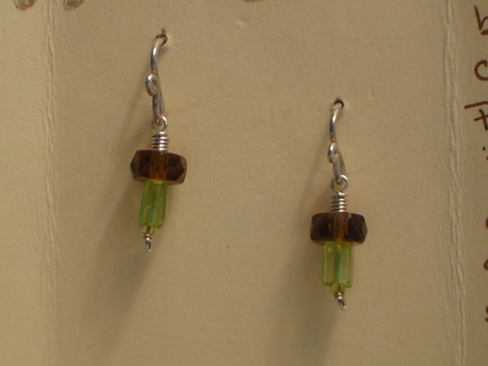 Acorns of Peridot, Vintage Quartz, & Antique Amber seed beads