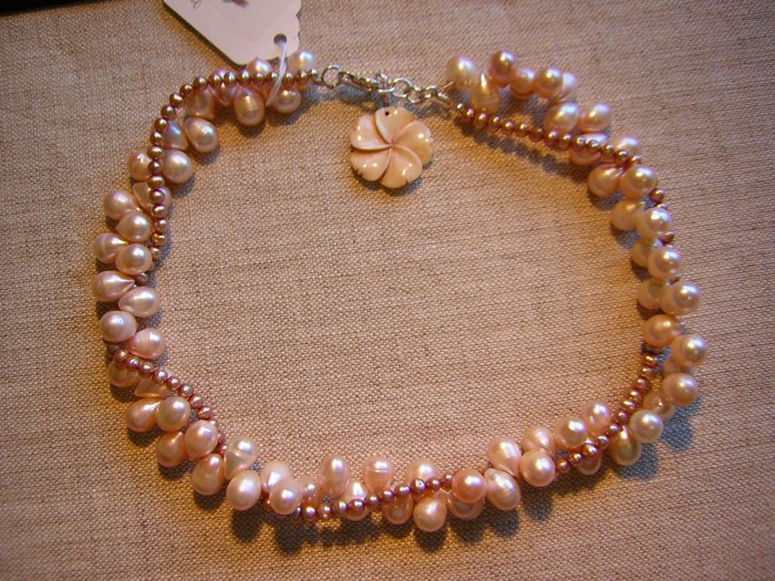 Pale Cream Pearl Double Strand Necklace
