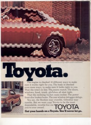 1975 1976 TOYOTA CELICA GT CAR AD 2PAGE SHOOK UP NICE