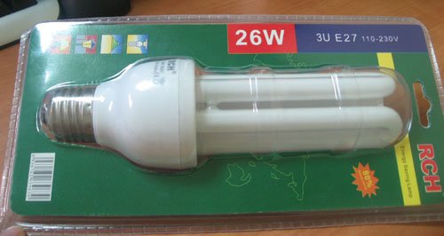 2u blister packing energy saving lamp