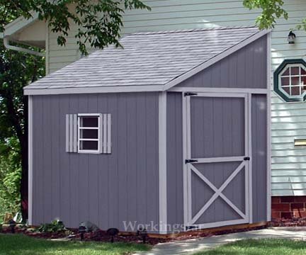 10' Lean To Roof Storage Shed Blue Prints / Project Plans #E0610