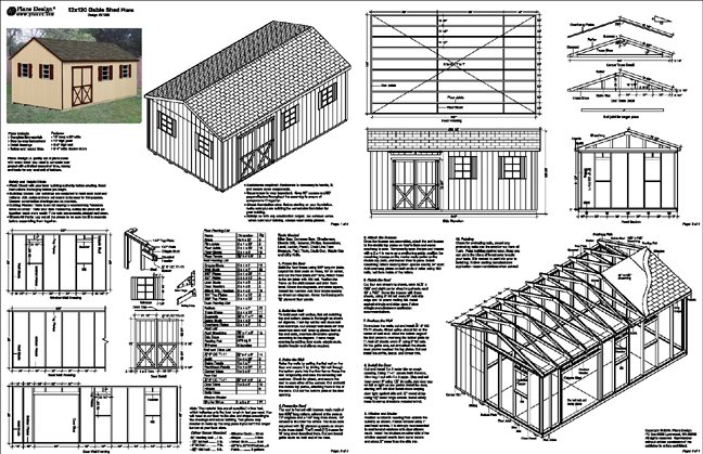 12 X 20 Storage Shed Plans