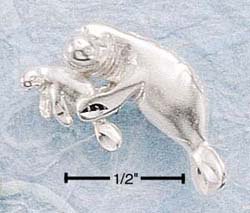 CH-92 : STERLING SILVER DC MOTHER AND BABY MANATEE CHARM