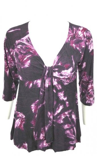 Fabulous Purple Cinch Bust Top Plus Size 1x