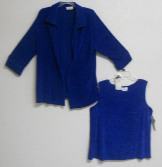 2pc Coat & Tank Set By Travel Collection Sz XL New $88