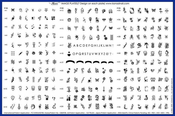 Konad Super Image Plate 1 - All images from m1 â m36