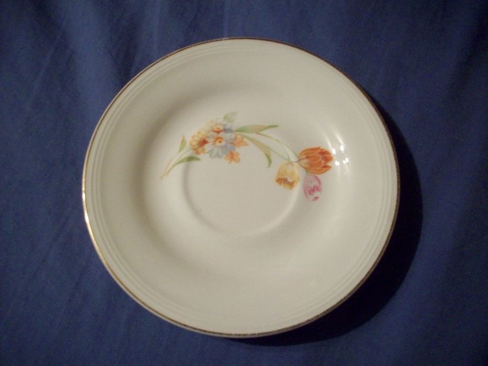 6" Saucer with Orange Flowers