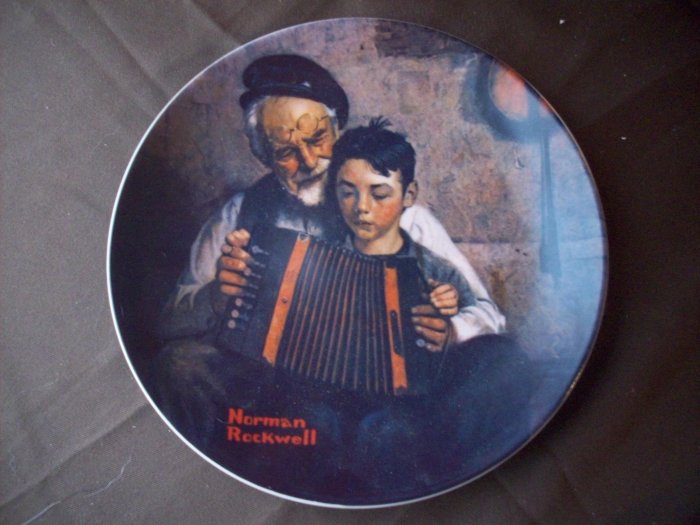 8 1/2" Norman Rockwell Plate "The Music Maker"