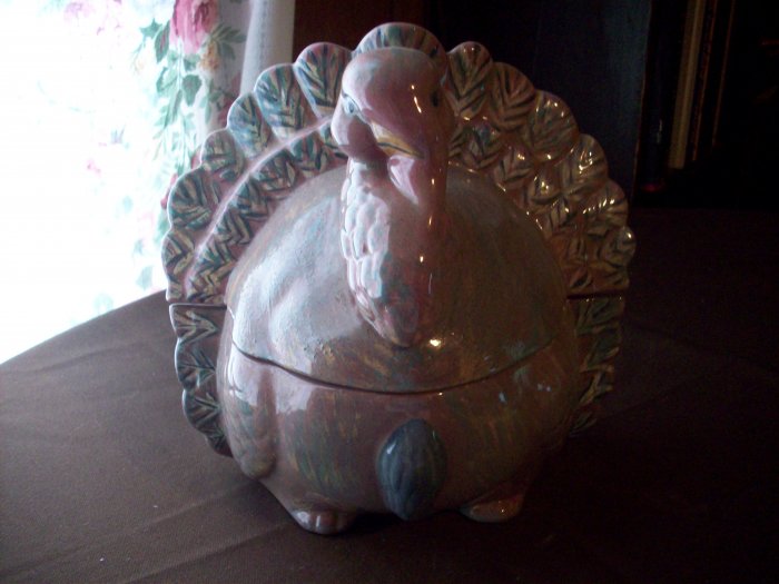 Ceramic Turkey Lidded Candy Dish