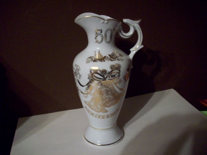 Lefton Vintage 50th Anniversary Pitcher