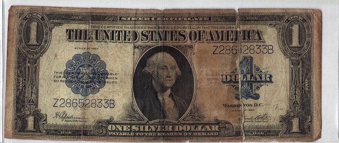 1923 One Dollar Large Size Silver Certificate