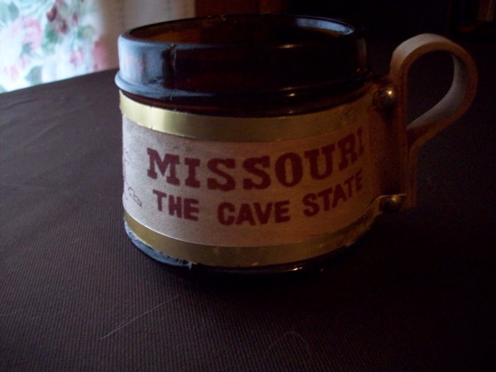 Small Brown Glass Barrel Mug Missouri