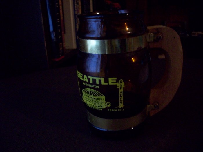 Brown Glass Barrel Mug Seattle