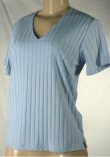 Missy V-Neck T-Shirts with Ribbed Design
