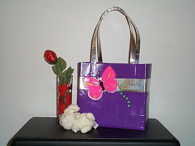Purple bag with Pink butterfly