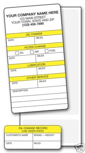 315: 2 Pt. Automotive Service Label Padded QTY. 250