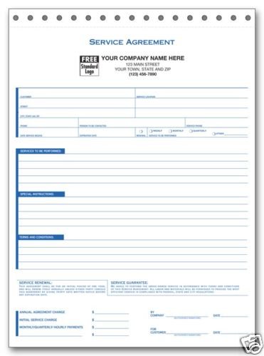 229 Service Agreement 3 Part QTY. 250