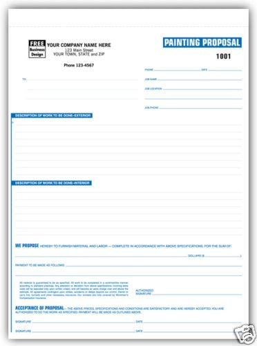 6573 Painting Proposal, 3 Part QTY. 250