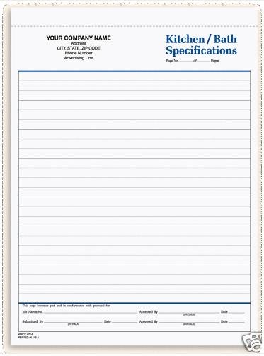 KBSCC-877: Kitchen / Bath Specification 3 Part QTY. 250