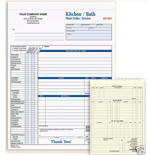 KBWCC-871 Kitchen-Bath Work Order/Invoice 3 Pt QTY. 250
