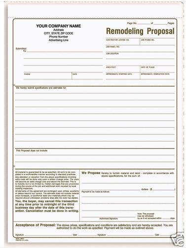 RPCC-866: Remodeling Proposal 3 Pt QTY. 250