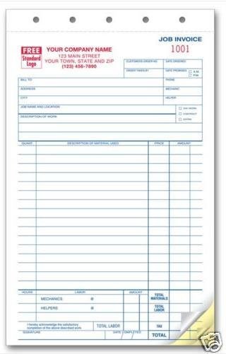 211: Job Invoice/Work Order, 2 Part QTY. 250