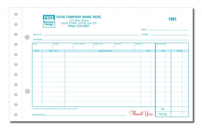 657 Auto Parts Sales Order, 3PT, QTY. 500