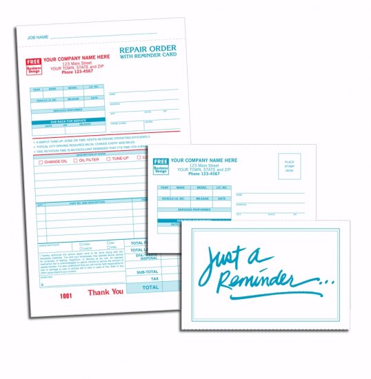649, Repair Orders, w/Reminder Card, Compact, QTY. 250