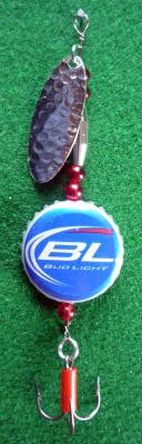 Novelty Fishing Lure - Budweiser Light Beer Cap Spinner