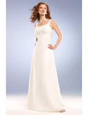 Empire Square Sweeping train Chiffon wedding dress for brides 2010 Style(WED0047)
