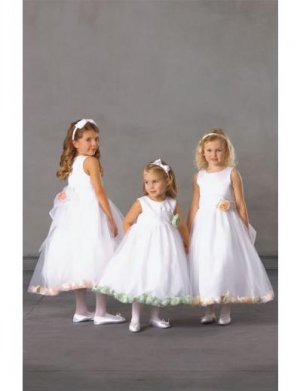 A-line Scoop Knee-Length Organza Flower Girl Dress NEW style(FGD0125)