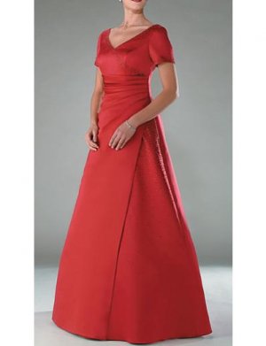 A-Line V-neck Floor- Length Satin Mother of the Bride Dresses new Style(MWYN003)