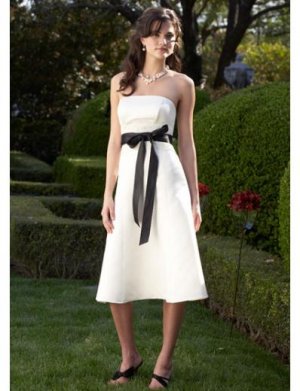 A-Line/Princess Strapless knee-length Satin Bridesmaid Dresses for brides new style(BDS0013)