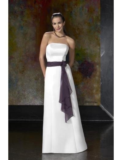 A-Line/Princess Strapless Floor-Length Satin Bridesmaid dress for brides new Style(BD0045)