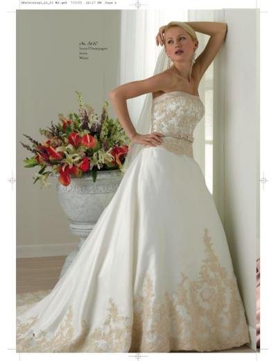 A-Line/Princess Strapless Chapel Train Stain wedding dress for brides gowns new style(WDA1590)