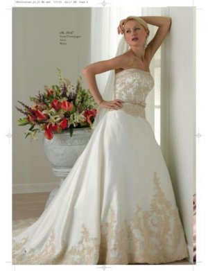 A-Line/Princess Strapless Chapel Train Stain wedding dress for brides gowns new style(WDA1590)