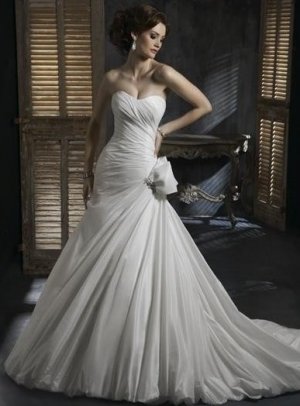 A-Line/Princess Strapless Knee-Length Lace wedding dress for brides gowns new Style(WDS0018)