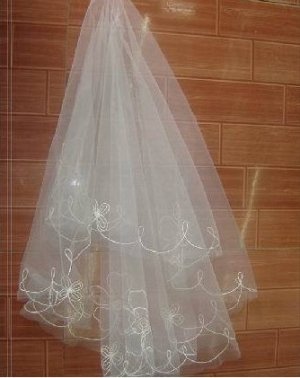 1T IVORY WHITE LACE MANTILLA WEDDING Bride VEIL #26
