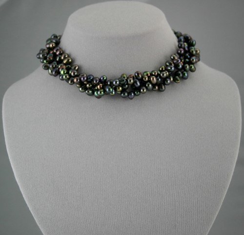 6-7 mm 3-Strand Black Pearl Necklace