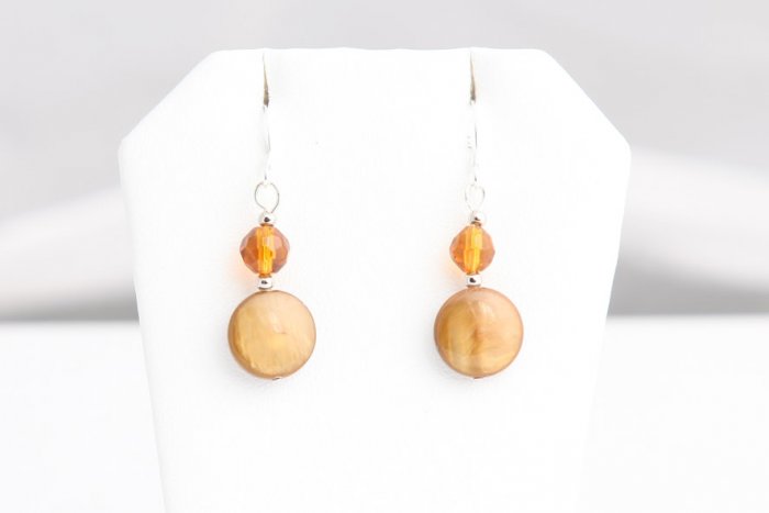 Auburn Pearl Shell and bead earrings